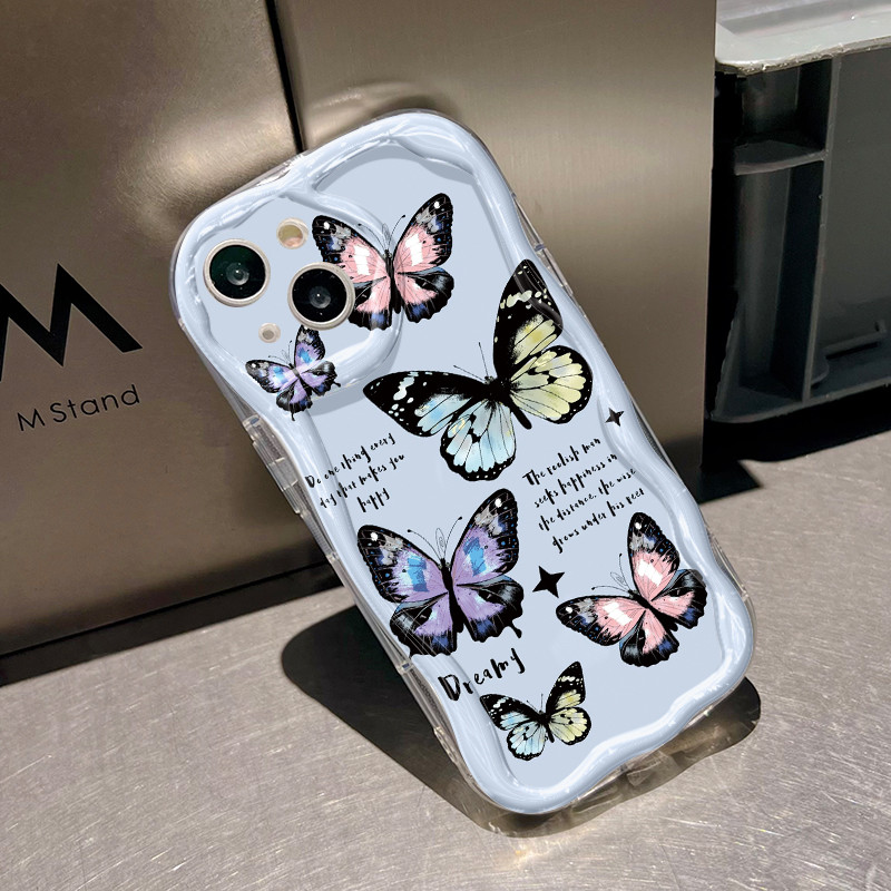 Ốp Lưng OPPO A95 A93 Reno 6 Lite Reno 4F Reno 4 Lite F19 F19s Case Trong suốt Vỏ mềm Mẫu bướm đẹp đáng yêu