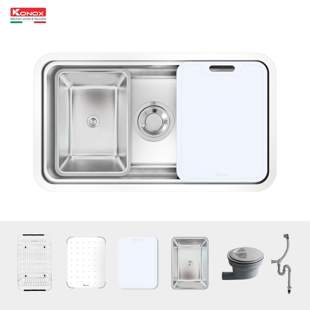 Chậu Rửa Chén Konox KN8347SU Undermount Sink - Inox 304 Dày Cao Cấp, 2 Hộc Âm Bàn Sang Trọng