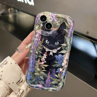 Ốp Lưng VIVO Y21 Y21s Y21t Y21e Y21a Y33t Y33s Y21G Y22 Y22s Y28 Case Trong suốt Hoạt hình Mèo đen đáng yêu