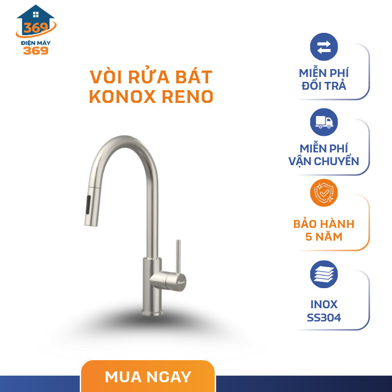 Vòi Rửa Bát Dây Rút Nóng Lạnh Konox Reno - 2 Đường Nóng Lạnh, 2 Chế Độ ...