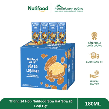 Thùng 24 Hộp Nutifood Sữa Hạt Sữa 20 Loại Hạt 180ml