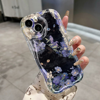 Ốp Lưng VIVO Y21 Y21s Y21t Y21e Y21a Y33t Y33s Y21G Y22 Y22s Y28 Case Trong suốt Hoạt hình Mèo đen đáng yêu