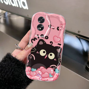Ốp Lưng OPPO A18 A38 Case Trong suốt Hoạt hình mèo siêu dễ thương