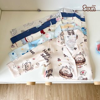 | SEUNKIDS | Bộ pijama dài tay cho bé gái bé trai bộ thu đông cho bé