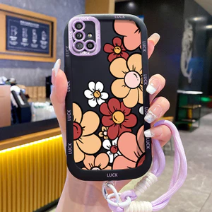 Ốp Lưng Samsung A51 M40s Case Với Lanyard Hoa Hoạt hình