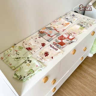 | SEUNKIDS | Bộ pijama tay ngắn quần dài cho bé trai bé gái bộ đồ cho bé