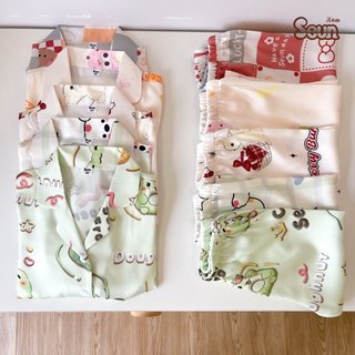 | SEUNKIDS | Bộ pijama tay ngắn quần dài cho bé trai bé gái bộ đồ cho bé
