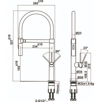 Vòi rửa chén nóng lạnh Hafele HT24-SH1F527 570.85.451 – Giải pháp tiện nghi cho bếp hiện đại
