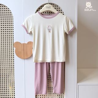 | SEUN KIDS | Bộ tay ngắn quần dài bé trai bé gái visco lụa mát lạnh 8kg đến 35kg bộ đồ cho bé bộ mặc nhà