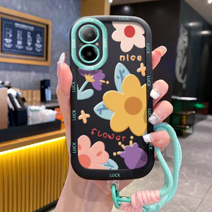 Ốp Lưng Realme C67 12 Lite Case Với Lanyard Hoa Đáng yêu