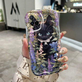 Ốp Lưng VIVO Y21 Y21s Y21t Y21e Y21a Y33t Y33s Y21G Y22 Y22s Y28 Case Trong suốt Hoạt hình Mèo đen đáng yêu
