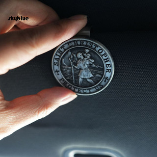 {skyblue.ph} Kẹp Tấm Che St Christopher Cho Xe Ô Tô Kim Loại Saint Christopher Bùa Hộ Mệnh An Toàn Talisman Phụ Kiện Ô Tô Cho Người Lái Xe Gia Đình