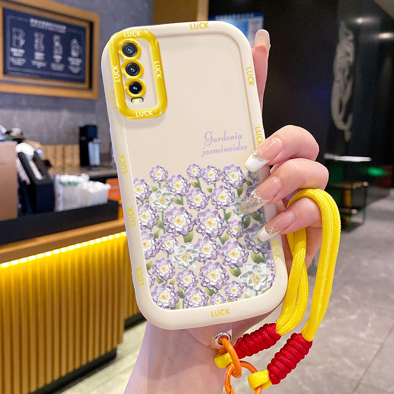 Ốp Lưng VIVO Y20 Y20i Y20s Y20A Y20G Y12A Y12S Y11s Case Hoa Dễ thương Với Lanyard