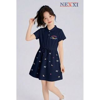 2509.81 - Váy thun Nexxi polo cá sấu rút eo in cún Puppy size 3-8y
