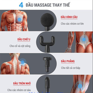 Máy Massage Cầm Tay Mini Fascial Gun Osk 802 Cao Cấp 4 Đầu Thay Thế Và 6 Cấp Độ Massage