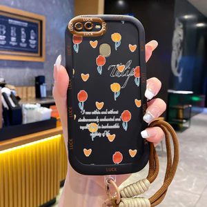 Ốp Lưng OPPO A7 A5s A12 A12s A11K Case Tình yêu nhỏ Với Lanyard