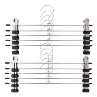[FUXIN] 10 Chiếc Quần Inox Móc Treo Váy Giá Đỡ Với 2 Kẹp