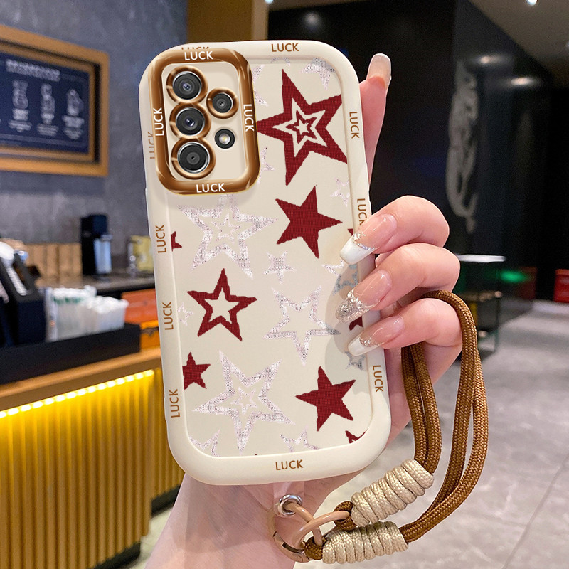 Ốp Lưng Samsung A52 4G A52 5G A52s 5G A13 5G A04s A23 5G M23 F23 A32 4G A33 5G A53 5G Case Ngôi sao nhỏ Với Lanyard