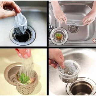 Combo 100 Túi Lưới Lọc Rác Bồn Rửa Chén Tiện Dụng