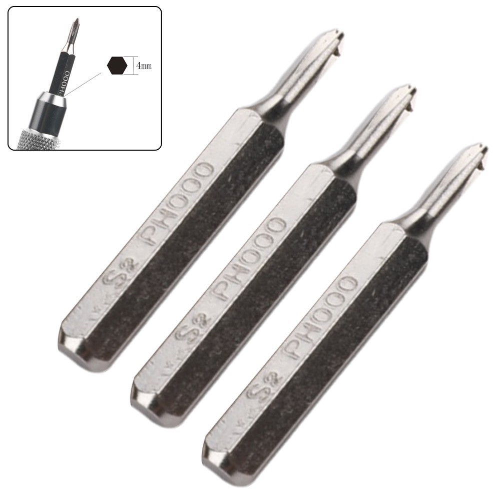 [Smellshi] Bộ 3 tuốc nơ vít PH000 5 / 32Inch Chuôi lục giác Bộ tuốc nơ vít chéo