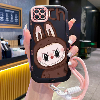 Ốp Lưng OPPO A93 2020 Reno 4F Reno4 F Reno 4 Lite F17 Pro Case Với Lanyard Thỏ Dễ thương