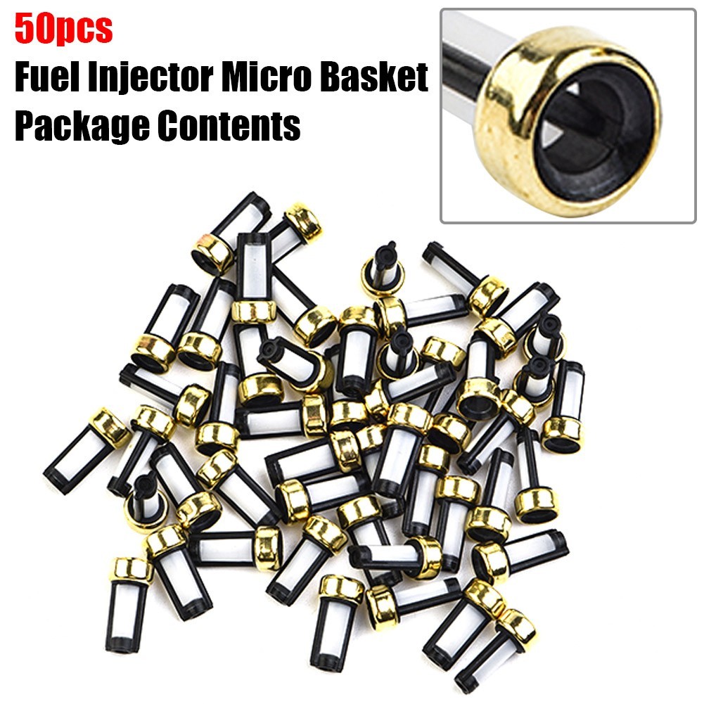 Bộ lọc giỏ kim phun nhiên liệu 50 chiếc phù hợp cho bộ dụng cụ sửa chữa kim phun