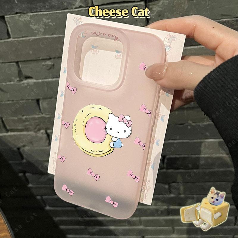 bánh rán Kitty Ốp màu hồng tương thích cho iPhone 15 14 13 12 11 16 17 Pro Max 7 Plus XR Xs Max 17 Air