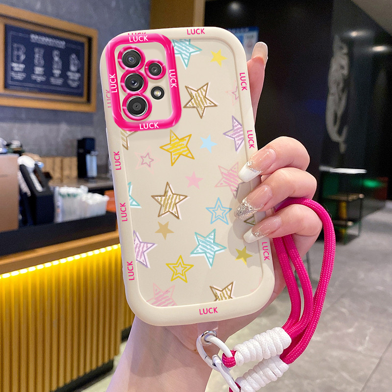 Ốp Lưng Samsung A52 4G A52 5G A52s 5G A13 5G A04s A23 5G M23 F23 A32 4G A33 5G A53 5G Case Ngôi sao nhỏ Với Lanyard