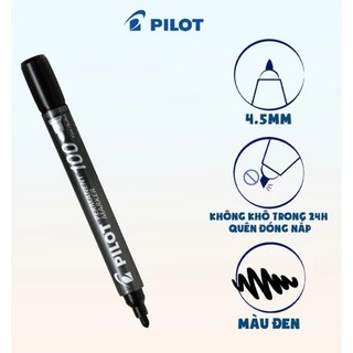 Bút Lông Dầu Pilot SCA-100 (Ngòi Tròn 1.0mm) - Viết Đĩa CD/Kính/Nhựa, Không Phai, Chính Hãng