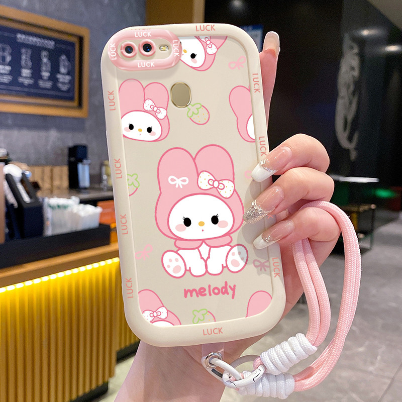 Ốp Lưng OPPO A7 A5s A12 A12s A11K Case Thỏ đáng yêu Với Lanyard