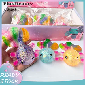 Pluscloth Lấp Lánh Bột Cá Bóp Đồ Chơi Căng Thẳng Lo Âu Giảm Chậm Mô Phỏng Cá Cảm Giác Đồ Chơi Mềm TPR Động Vật Làm Mát Fidget Đồ Chơi