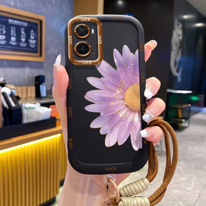 Ốp Lưng OPPO A36 A76 A96 Case Hoa vẽ đẹp Với Lanyard