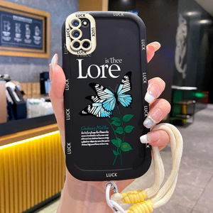 Ốp Lưng OPPO A52 A72 A92 Case Bướm Đáng yêu Với Lanyard