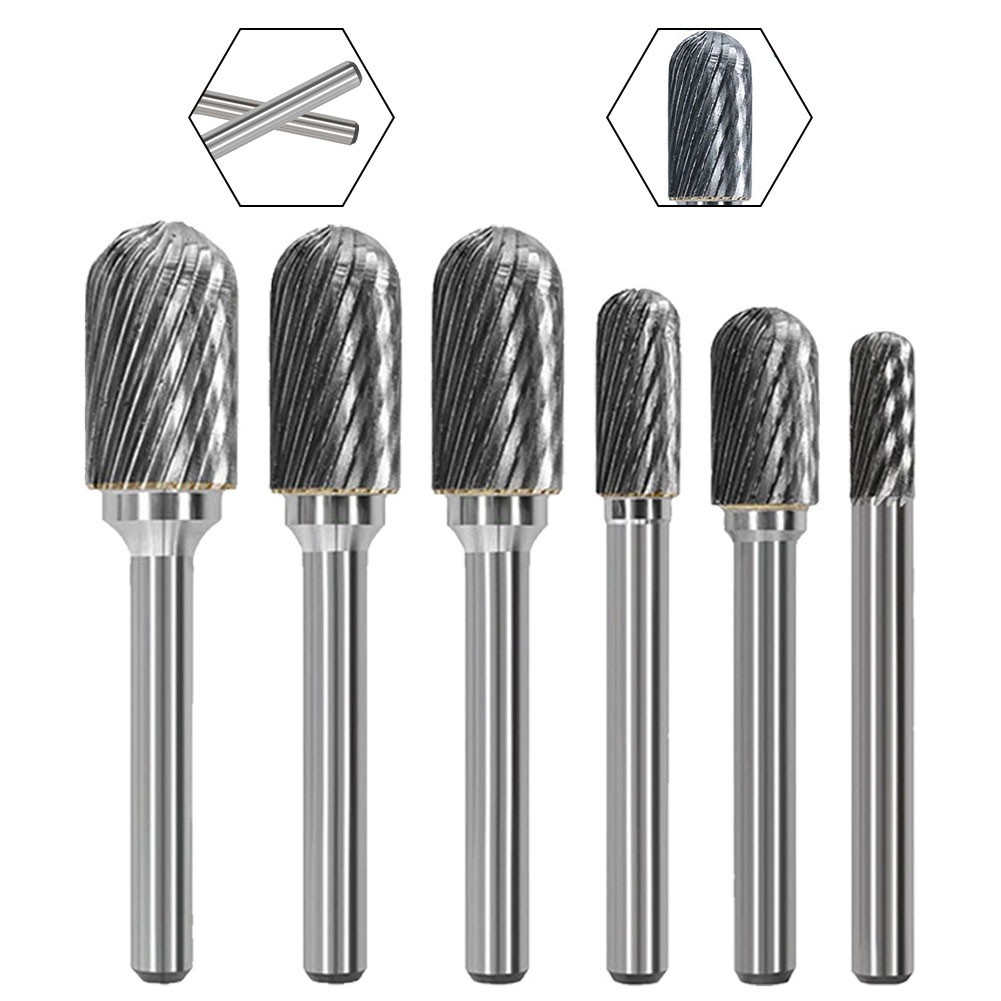 [Smellshi] Bộ định tuyến tập tin quay chuôi 6mm Mài Burr Đánh bóng tập tin thép quay Loại C