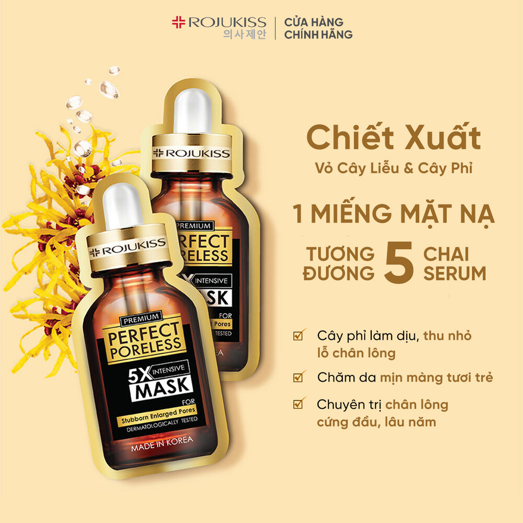 [Miếng Lẻ] Mặt Nạ Se Khít Lỗ Chân Lông ROJUKISS Poreless 5x Intensive Mask 25ml