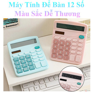 Máy Tính Để Bàn Dễ Thương 12 Số Dùng Pin & Năng Lượng Mặt Trời