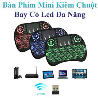Bàn Phím Mini Kiêm Chuột Bay Có Led Chuyên Dùng Cho Android Tv Box, Smart Tv, Laptop