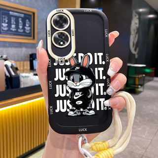 Ốp Lưng OPPO A60 4G Case Với Lanyard Thỏ Nhỏ Ngầu