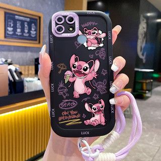 Ốp Lưng Realme C12 C15 C25 C25s C21Y C25Y Narzo 20 Narzo 30A Narzo 50A Case Động vật nhỏ Với Lanyard