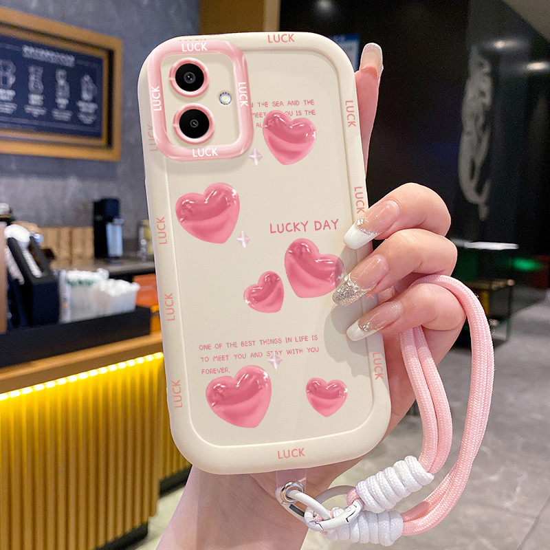 Ốp Lưng Samsung A06 4G A05 M05 F05 A05s Case Tình yêu nhỏ Với Lanyard