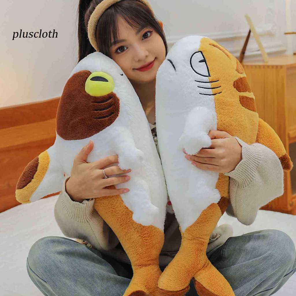 Pluscloth Cá Mập Mèo Búp Bê Sang Trọng Đồ Chơi 70cm Cá Mập Mèo Kết Hợp Thú Nhồi Bông Đa Năng Gối Ngủ Mềm Mại Giảm Căng Thẳng Quà Tặng Cho Nữ Trẻ Em