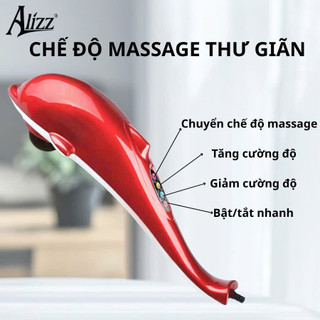 Máy Massage Cầm Tay Hình Dáng Cá Heo Xinh 6 Đầu 4 Chế Độ Alizz Al-14265