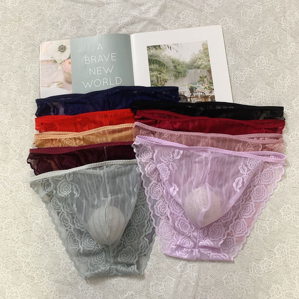 COSYH - Quần Chíp Nam Ren Lưới Sheer với Túi Bổ Sung