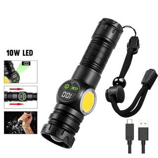 Đèn Pin Sạc Cầm Tay 9 Chế Độ Sáng 10W Vỏ Nhôm Nguyên Khối