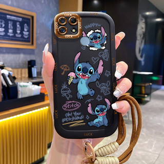 Ốp Lưng Realme C12 C15 C25 C25s C21Y C25Y Narzo 20 Narzo 30A Narzo 50A Case Động vật nhỏ Với Lanyard