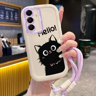 Ốp Lưng Samsung A16 4G A16 5G A15 4G A15 5G A14 5G A14 4G A24 A25 5G A34 5G A54 5G A35 5G Case Mèo Hoạt hình Với Lanyard
