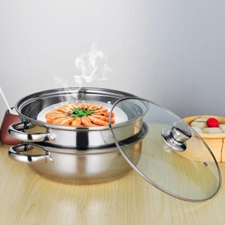 Nồi Hấp 2 Tầng Đa Năng 28Cm Có Nắp Đậy Tiện Lợi