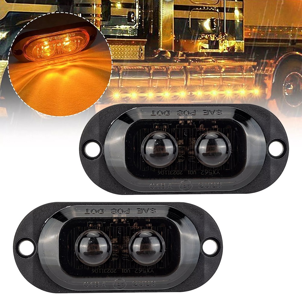 ⭐ Bán chạy ⭐2 Đèn Đánh Dấu Bên 2LED Chống Thấm Nước Cho Thuyền Trailer Xe Tải RV [land-vn]