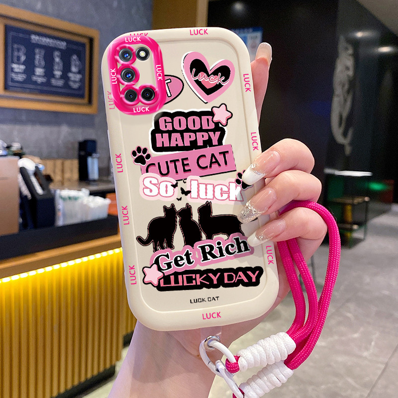 Ốp Lưng OPPO A52 A72 A92 Case Với Lanyard Sáng tạo