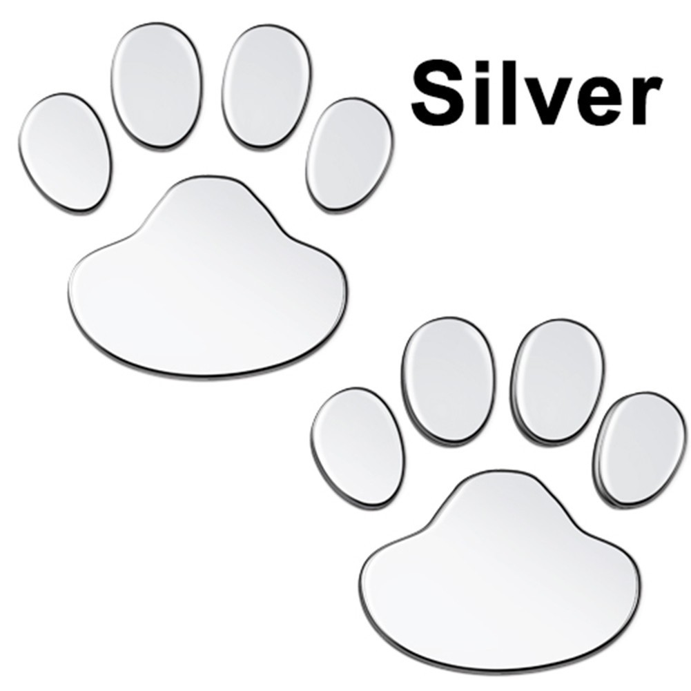 Đất-vn ❤️Thiết kế nhãn dán ô tô Paw 3D Động vật Chó mèo Gấu in chân Phụ kiện ô tô